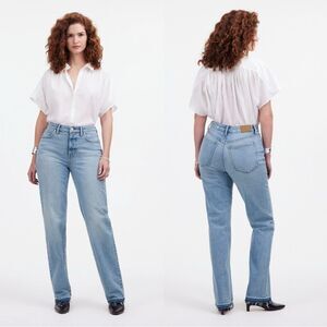 NWT MADEWELL The Petite Curvy '90s Straight Mid-Rise Jean in Barbosa Wash